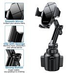 Miracase [Upgraded Version Cup Phone Holder for Car, Universal Adjustable Long Neck Car Phone Mount Cradle Friendly Compatible with iPhone Samsung Google and All 4.0-7.0 inches Smartphones