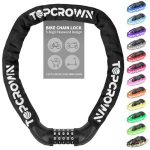 Topcrown Heavy Duty Anti-Theft Bike Chain Lock
