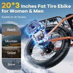1000W Folding Electric Bike, 48V 20.8AH Large Removable Battery E-Bike, 30+MPH, 80 Miles Max Range, 20" Fat Tire Electric Bike for Adults, Adult Electric Bicycles Commute E-Bikes For Women/Men