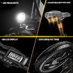 1000W Folding Electric Bike, 48V 20.8AH Large Removable Battery E-Bike, 30+MPH, 80 Miles Max Range, 20" Fat Tire Electric Bike for Adults, Adult Electric Bicycles Commute E-Bikes For Women/Men