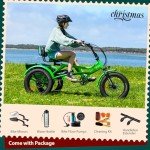 ADDMOTOR ARISETAN Electric Trike for Adults, 750W Rear Motor Electric Tricycle, 85MI 48V 20AH, 380lbs, 20'' M-360 II Semi-Recumbent E-Trike, UL2849 3 Wheel Electric Bike, Green