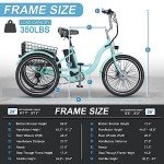 NAIZEA Electric Tricycle Adult Electric Bicycles, 350W 36V Electric Trike, 24" 3 Wheel Electric Bike Ebike E Bicycle with Removable Battery, Motorized Trike with Basket for Women Men