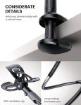 Lamicall Gooseneck Phone Holder for Bed - Cell Phone Mount Clamp Clip, Flexible Long Arm, Overhead Mount for Desk Headboard Bedside, for iPhone 16 Pro Max, 15 Pro Max, 14 Plus, 13 Mini & 4-7" Phone