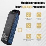 Puienum 36V 20Ah Ebike Battery,5pin Electric Bicycle Lithium Battery Pack 40A BMS,with 2A Fast Charger for 0-1800W E-Bike Scooter Motor,USB Interface,Safe Lock,Led Indicator Light