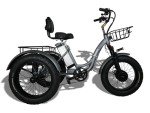 LANMAELECTRIC TK-500 Adult Tricycle Bike W/Cargo Basket Electric Fat Tire Trike Tricycle for Adults All-Terrain 500w Motor and 48v Lithium Rechargeable Battery-Grey