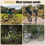 Puienum 36V 20Ah Ebike Battery,5pin Electric Bicycle Lithium Battery Pack 40A BMS,with 2A Fast Charger for 0-1800W E-Bike Scooter Motor,USB Interface,Safe Lock,Led Indicator Light