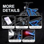Electric Bike for Adults, 1500W 20" Fat Tire Ebike 48V 20Ah Removable Battery 25MPH 60 Miles Electric Bike Full Suspension Fork for Snow, Mountains, All-Terrain Moped Style Electric Bicycle(Blue)