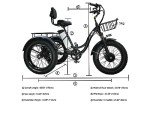 LANMAELECTRIC TK-500 Adult Tricycle Bike W/Cargo Basket Electric Fat Tire Trike Tricycle for Adults All-Terrain 500w Motor and 48v Lithium Rechargeable Battery-Grey