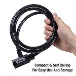 Master Lock 8364DCC Cable Bike Lock with Key, 5 ft. Long, Black