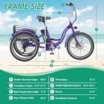 LILYPELLE 350W Adult Electric Tricycle with Basket