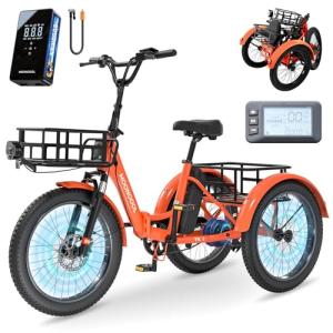 MOONCOOL 3-Wheel Folding Electric Tricycle for Adults