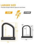 NDakter Bike Locks Heavy Duty Anti Theft 18mm Thick, Motorcycle U Lock with 4FT/120cm x 6mm Chain for Scooter, 3Keys Large U-Shaped Motorcycle Wheel Lock for Ebike, Moped, Fat-Tire,Tribike