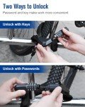 NDakter Bike Lock, Bike Chain Lock with 2 Ways to Unlock, 4 Digit Combination Heavy Duty Anti-Theft Bicycle Lock with 2 Keys, 4.28Ft High Security Scooter Locks for Ebike, Electric, Motorcycle, Door