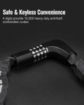 NDakter Bike Lock, Bike Chain Lock with 2 Ways to Unlock, 4 Digit Combination Heavy Duty Anti-Theft Bicycle Lock with 2 Keys, 4.28Ft High Security Scooter Locks for Ebike, Electric, Motorcycle, Door