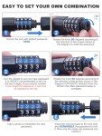 NDakter Bike Lock, Bike Chain Lock with 2 Ways to Unlock, 4 Digit Combination Heavy Duty Anti-Theft Bicycle Lock with 2 Keys, 4.28Ft High Security Scooter Locks for Ebike, Electric, Motorcycle, Door