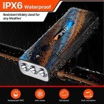 IPSXP 9000 Lumens Bike Lights,Headlight Runtime 14+ Hours & 5200mAh with Power Bank Function,IPX6 Waterproof,Super Bright Lights for Night Riding,USB Rechargeable & 5 Modes