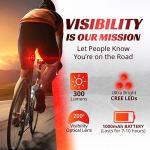 Best Bike Tail Light with Brake Sensing 300 Lumens