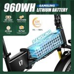 VITILAN i7 Pro Electric Bike, 750W Folding Ebike Full Suspension, 20AH Sam-Sung Removable Battery Ebikes for Adults with 8-Speed (i7pro 3.0, Black)