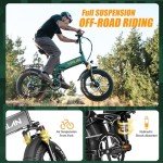 VITILAN i7 Pro Electric Bike, 750W Folding Ebike Full Suspension, 20AH Sam-Sung Removable Battery Ebikes for Adults with 8-Speed (i7pro 3.0, Black)