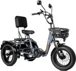 Electric Trike, 1000W Electric Tricycle for Adults with UL 48V 15AH Battery, 3 Wheel Electric Bike for Women Men Seniors with Baskets, Motorized Adult Tricycle 450 lb Capacity, Rear Differential