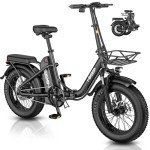 HiKeep Folding Electric Bike for Adults,25/32 MPH Speed 25/45 Miles Range,480Wh 500W Motor and Lightweight & Portable, Commuter Electric City Ebike for Men Women (Standard, Coco 1.00 Black)