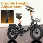 HiKeep Folding Electric Bike for Adults,25/32 MPH Speed 25/45 Miles Range,480Wh 500W Motor and Lightweight & Portable, Commuter Electric City Ebike for Men Women (Standard, Coco 1.00 Black)