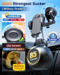 [True Military-Grade] Car Phone Holder VANMASS [2024 Strongest Suction & Clip] Cell Phone Mount for Dashboard Windshield Vent Truck Accessories Cradle Dash Stand for iPhone 16 Pro Max 15 14 13 Android