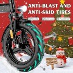 DDC SPORT Folding Electric Bike, Electric Bicycle with 48V 20AH Removable Battery, Folding Electric Bike for Adults Teens,14'' Ebike Urban City with 700W Motor, 10 Shock Absorptions
