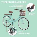 Women's 7-Speed Folding Beach Cruiser Bike