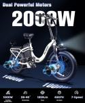 Wildeway 2000W Dual Motor Foldable E-Bike