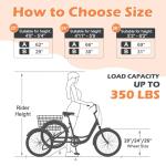 MOONCOOL 3-Wheel Adult Tricycle with Basket