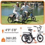 Soumye Electric Tricycle for Adults,20" Folding Electric Trike,3 Wheels Electric Bicycle Bikes, 350W Step-Thru Etrike with 374WH Removable Battery and Large Basket for Women Men