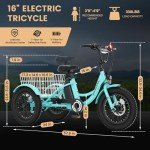 MOONCOOL Youth Electric Tricycle with Removable Battery