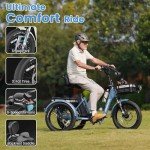 MOONCOOL Folding Electric Trike for Adults