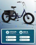 20" Fat Tire Adult Tricycle with Cargo Basket