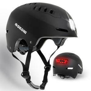 DKONI LED Bike Helmet for Commuters - Black