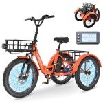 MOONCOOL 500W Folding Electric Tricycle for Adults