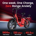Rattan 1800W Foldable Electric Bike with 33MPH Speed