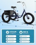 Prapark 20-Inch 3-Wheel Adult Tricycle with Basket