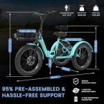MOONCOOL Folding Electric Tricycle for Adults