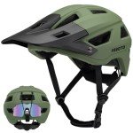 Favoto Lightweight Adjustable Mountain Bike Helmet - Dark Green