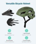 Favoto Lightweight Adjustable Mountain Bike Helmet - Dark Green