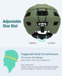 Favoto Lightweight Adjustable Mountain Bike Helmet - Dark Green
