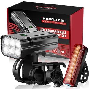 9500 Lumens Front and Back Bike Lights Set