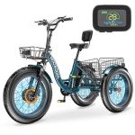 MOONCOOL 20" Electric Tricycle with Removable Battery
