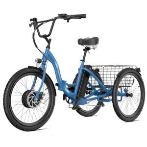 ANCHEER Adult Electric Folding Tricycle - 350W Blue