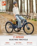 Viribus 350W Electric Tricycle for Adults, Deep Blue