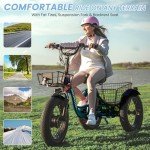 MOONCOOL 20" Electric Tricycle with Removable Battery