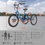 ANCHEER Adult Electric Folding Tricycle - 350W Blue