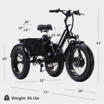 Adult Electric Trike with Rear Basket - 3 Wheels